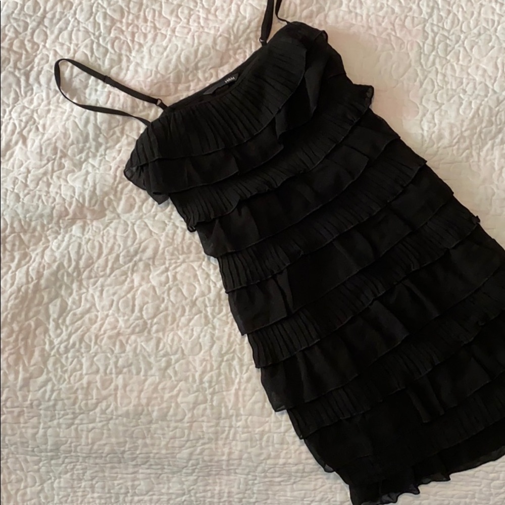 Black H&M ruffle party dress